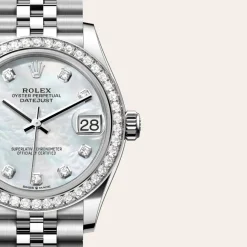 rolex Datejust 31 Oyster, 31 mm, Oystersteel, white gold and diamonds M278384RBR-0008