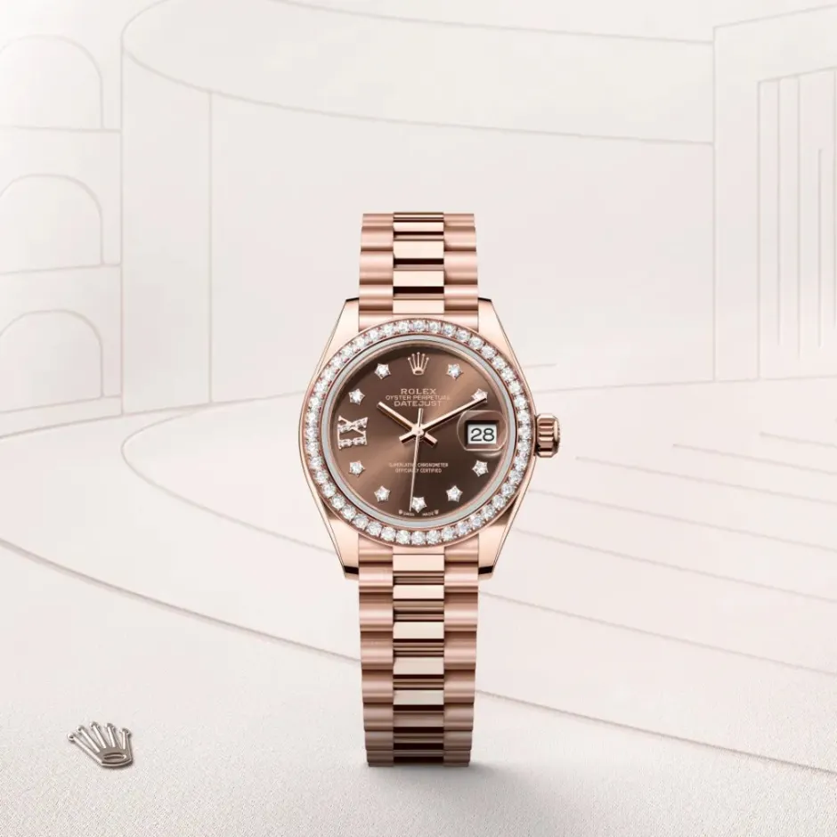 rolex Lady-Datejust Oyster, 28 mm, Everose gold and diamonds M279135RBR-0001