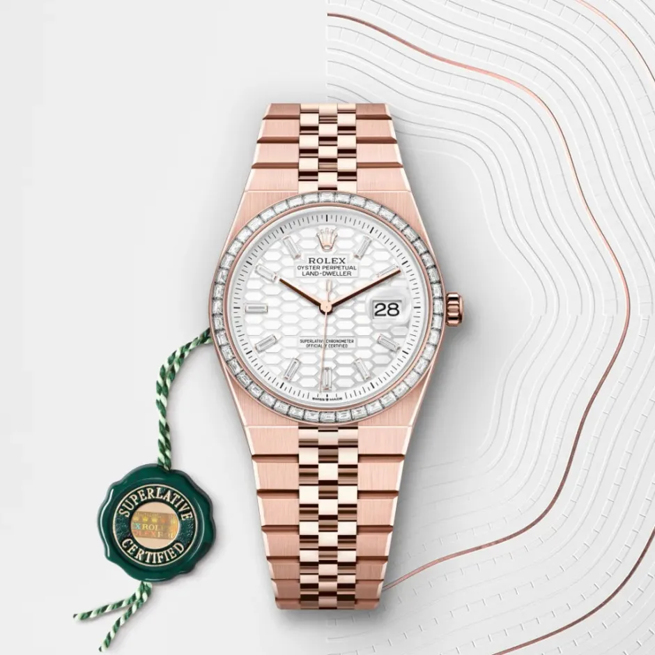 rolex Land-Dweller 36 Oyster, 36 mm, Everose gold and diamonds M127285TBR-0002