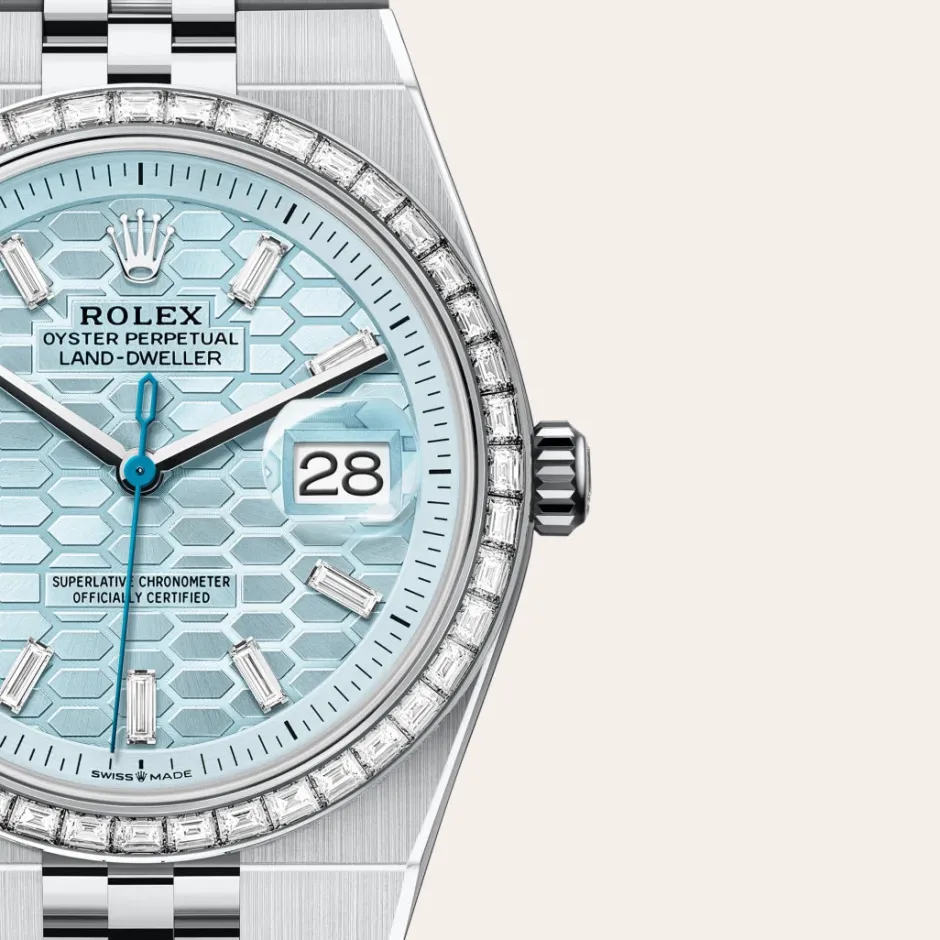 rolex Land-Dweller 36 Oyster, 36 mm, platinum and diamonds M127286TBR-0001