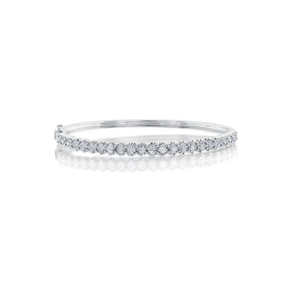 Zadok Collection Round Bezel Diamond Bangle
