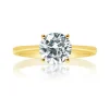 Zadok Collection Round Diamond Knife Edge Band Engagement Ring