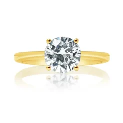 Zadok Collection Round Diamond Knife Edge Band Engagement Ring