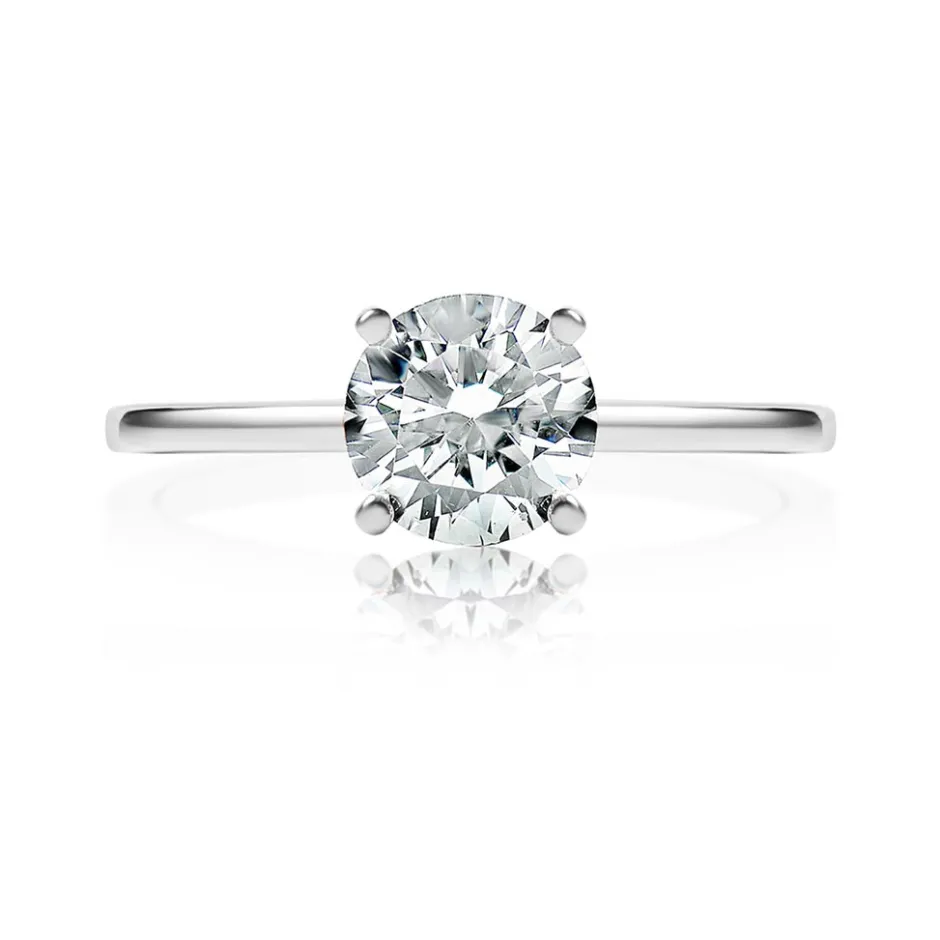 Zadok Collection Round Solitaire Thin Band Engagement Ring