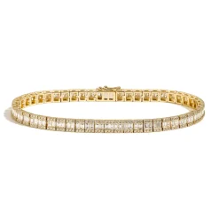 Zadok Collection 3 Row Baguette and Round Diamond Tennis Bracelet
