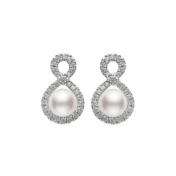 Mikimoto Ruyi Collection Akoya Cultured Pearl And Diamond Earrings