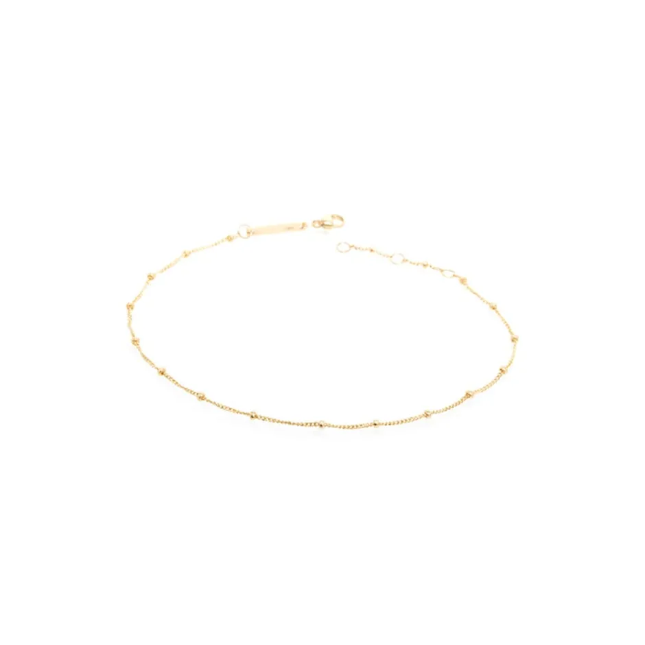 Zoe Chicco Satellite Bead Curb Chain Anklet