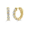 Zadok Collection Shared Prong Huggie 15mm Diamond Earrings
