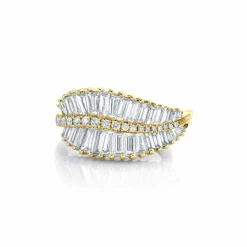 Anita Ko Sideways Palm Leaf Diamond Ring