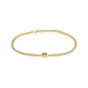 Zoe Chicco Small Curb Chain Emerald Bezel Bracelet