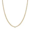 Zoe Chicco Small Curb Chain Necklace With Single Floating Diamond