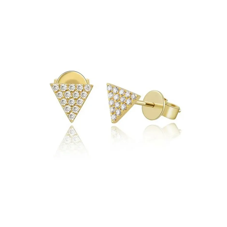 Zadok Collection Small Diamond Triangle Earrings