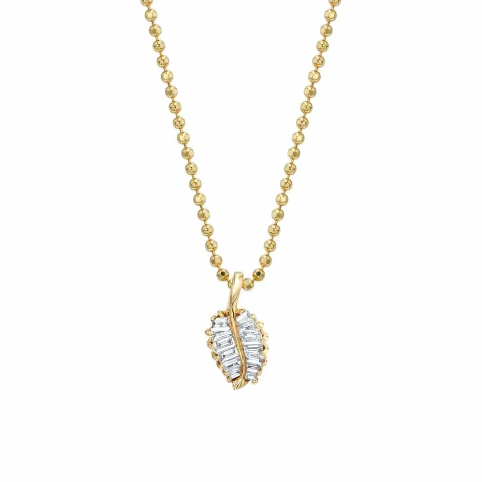 Anita Ko Small Palm Leaf Diamond Necklace