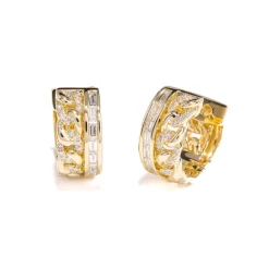 Zadok Collection Split Link Huggie Diamond Earrings