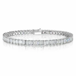 Zadok Collection Split Prong Emerald Diamond Bracelet