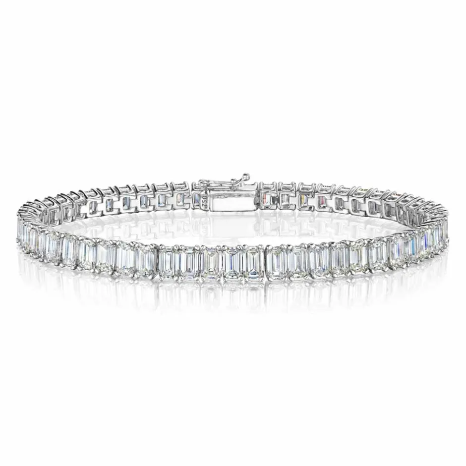 Zadok Collection Split Prong Emerald Diamond Bracelet