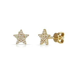 Zadok Collection Star Pave Stud Diamond Earrings 0.2ctw