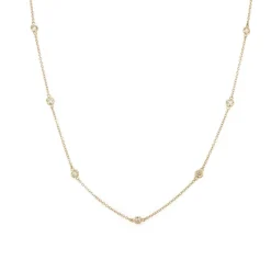 Zadok Collection Station Diamond Necklace 0.45ctw
