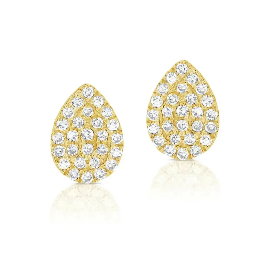 Zadok Collection Teardrop Pave Stud Diamond Earrings