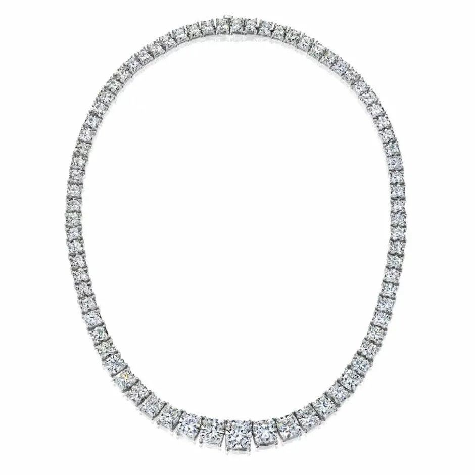 Zadok Collection Tennis Chunky Cushion Diamond Necklace