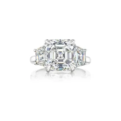 Zadok Collection Trapezoid Diamond Engagement Ring for a 5ct Asscher