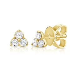 Zadok Collection Triangle Shared Prong Stud 0.1in Diamond Earrings