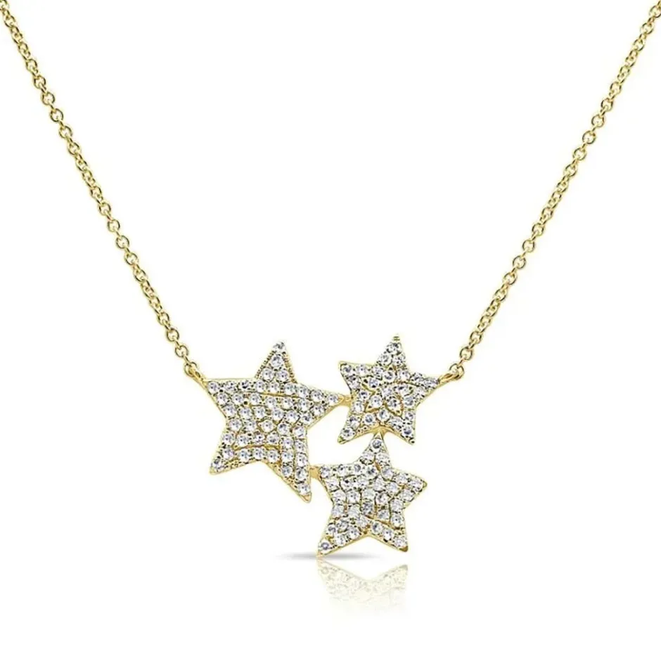 Zadok Collection Triple Star Diamond Pendant