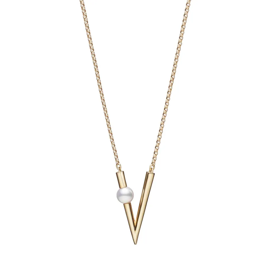 Mikimoto V Code Akoya Cultured Pearl Pendant Necklace