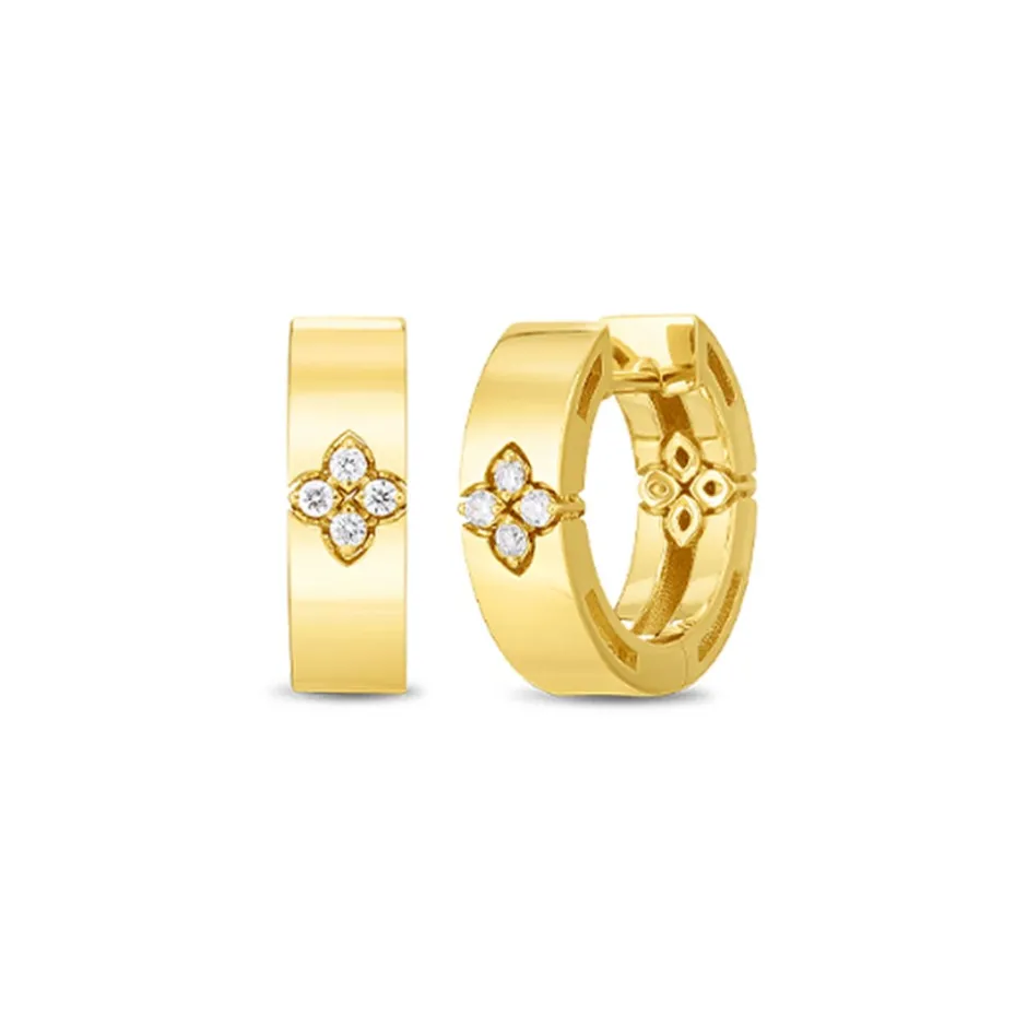 Roberto Coin Verona Small Hoop Diamond Accent Earrings