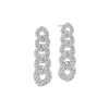 Zadok Collection White Gold Dangle With 1.62ctw Pave Diamonds Earrings