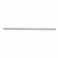 Zadok Collection White Gold Diamond Tennis With Halo Bracelet