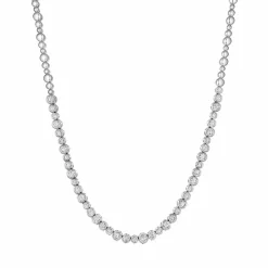 Zadok Collection White Gold Tennis With 6.78ctw Bezel Set Diamonds Necklace