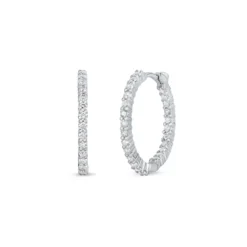 Roberto Coin X-Small Inside Outside Diamond Hoop Earrings