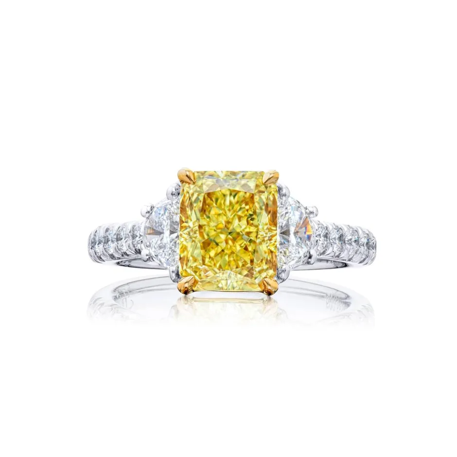 JB Star Yellow And White Diamond Engagement Ring