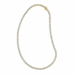 Zadok Collection Yellow Gold Asscher Diamond Tennis Necklace