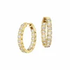 Zadok Collection Yellow Gold Bezel Set Hoop With 3.00ctw Emerald Cut Diamonds Earrings