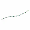 Zadok Collection Yellow Gold Emerald And Baguette Diamond Alternating Tennis Bracelet