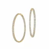 Zadok Collection Yellow Gold In And Out Hoop With 8.38ctw Round Diamonds Earrings