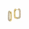 Zadok Collection Yellow Gold Square Huggies With 1.54ctw Pave Diamonds Earrings