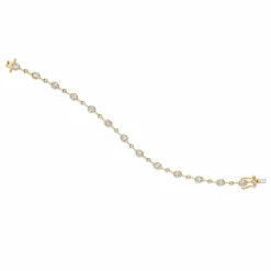 Zadok Collection Yellow Gold Tennis With 2.18ctw Bezel Set Oval And Round Diamonds Bracelet